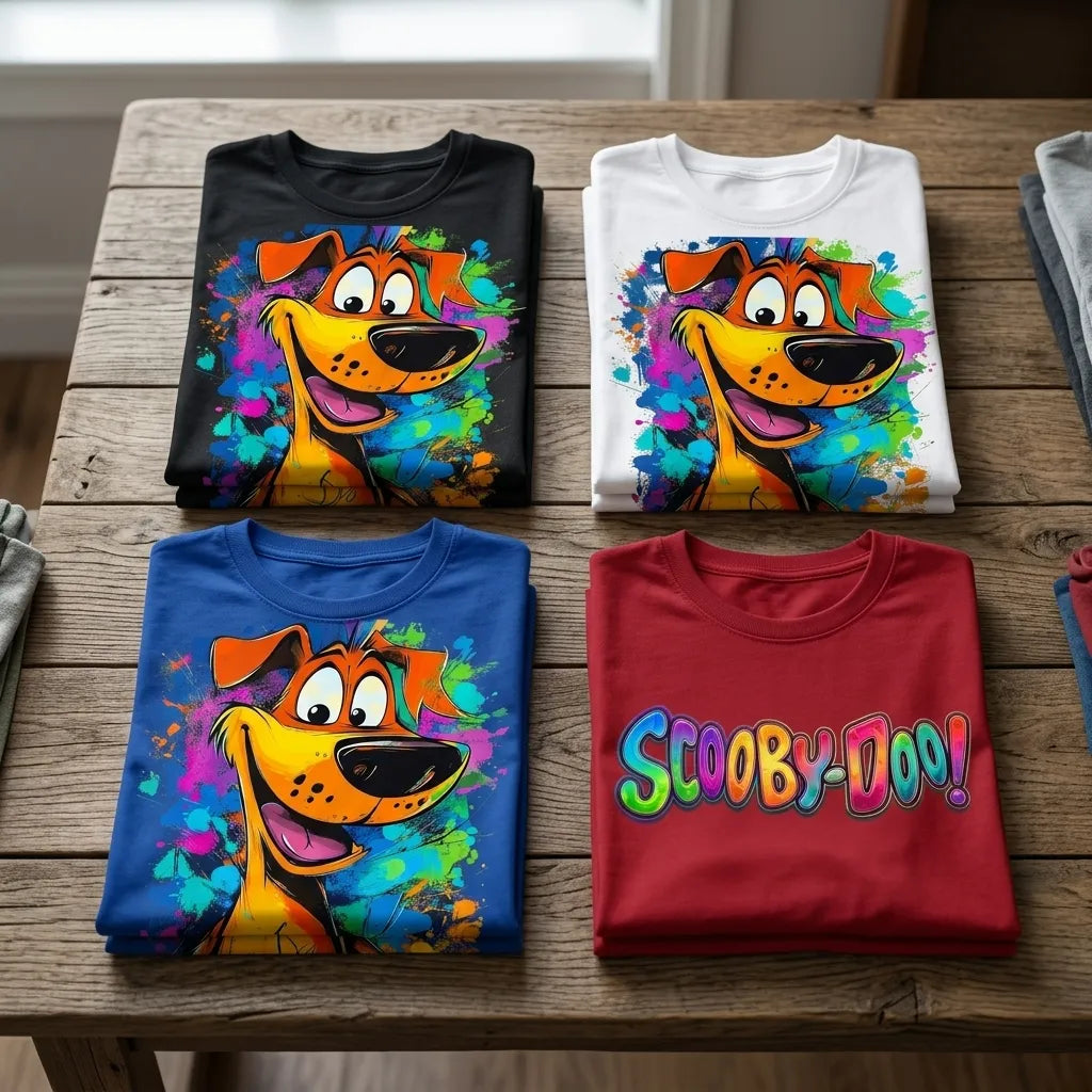 Scooby-Doo Graffiti Graphic Oversized T-Shirt - Black Drop Shoulder