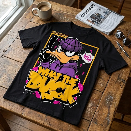 Marten Streetwear "What The Duck" Oversized Graphic T-Shirt