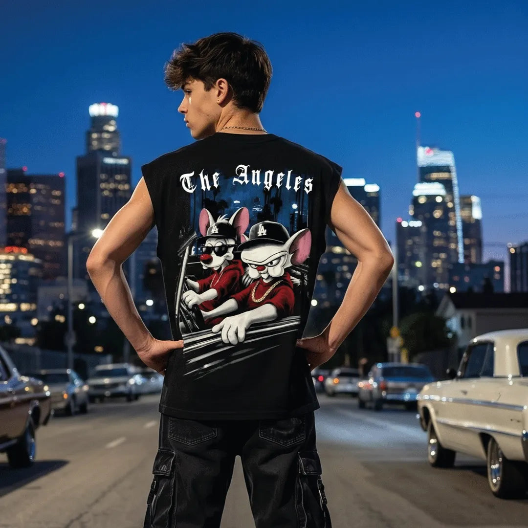 Los Angeles Sleeveless Oversized Streetwear Tank | Marten Streetwear Pakistan