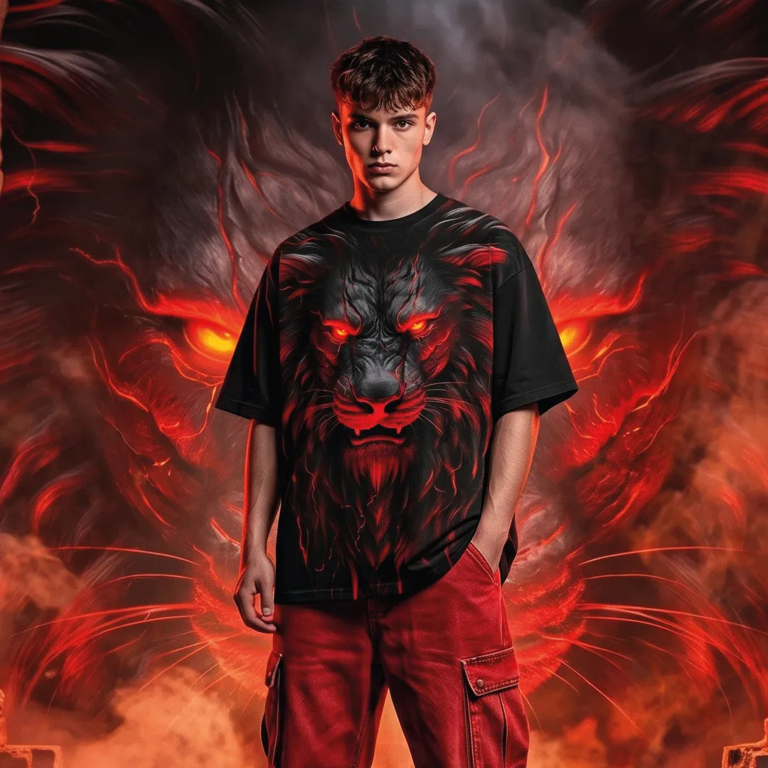 The Red Beast: Oversized Graphic Tee | Marten Streetwear