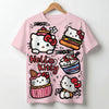 Cute Kitty Character Graphic T-Shirt for Girls