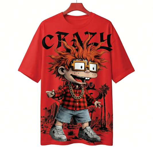 'CRAZY' Nostalgia Oversized Graphic Tee | Marten Streetwear