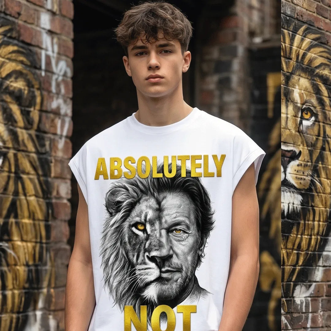 Marten Streetwear – Imran Khan “Absolutely Not” Premium Graphic Oversized Sleeveless T-Shirt