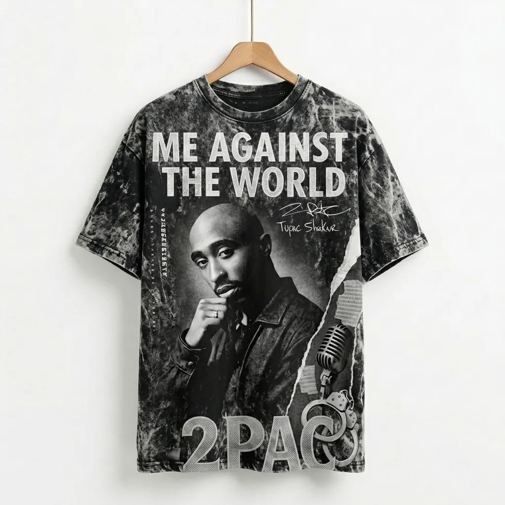 2PAC "Me Against The World" Premium Oversized Graphic Tee