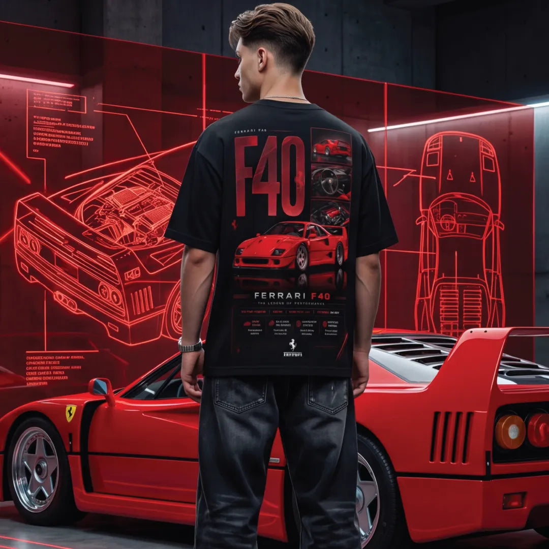 Ferrari F40 Graphic Oversized T-Shirt
