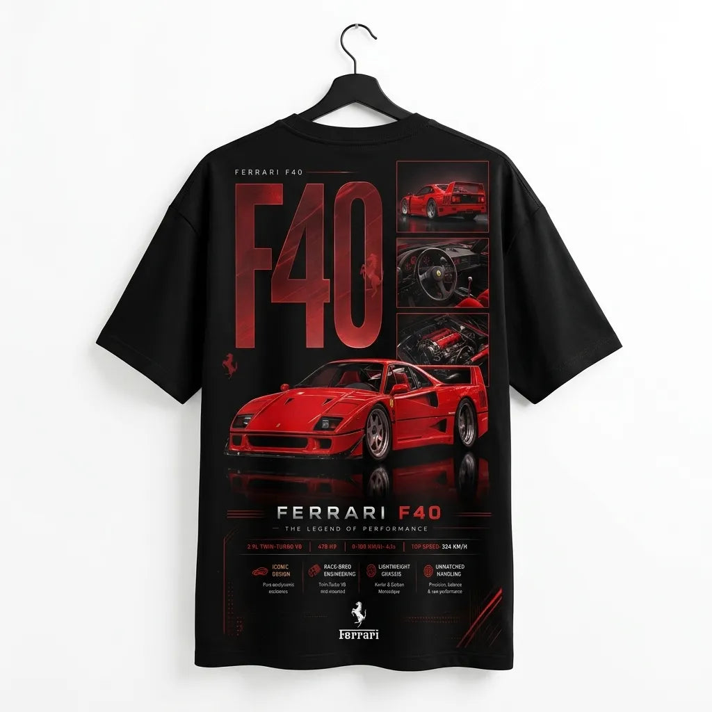 Ferrari F40 Graphic Oversized T-Shirt