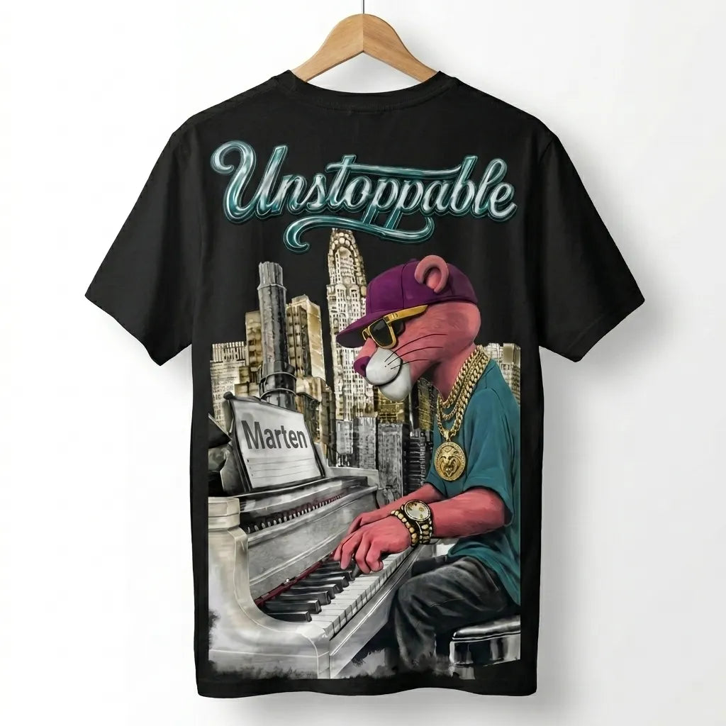 Marten "Unstoppable" Piano Panther Graphic Tee – Premium Streetwear