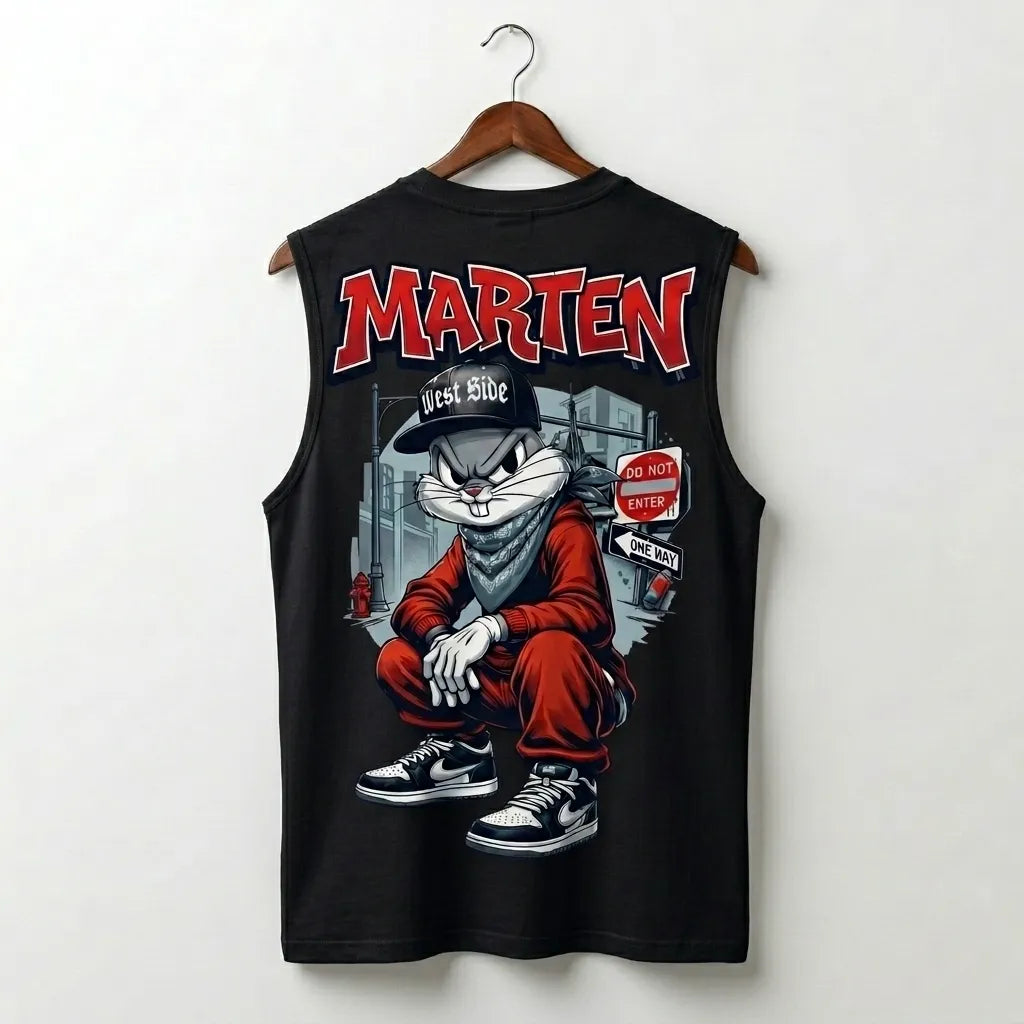 Marten "Urban Rebel" Oversized Sleeveless Tee 