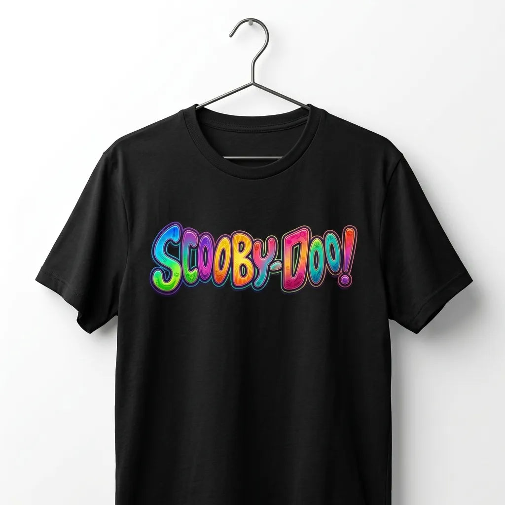 Scooby-Doo Graffiti Graphic Oversized T-Shirt - Black Drop Shoulder