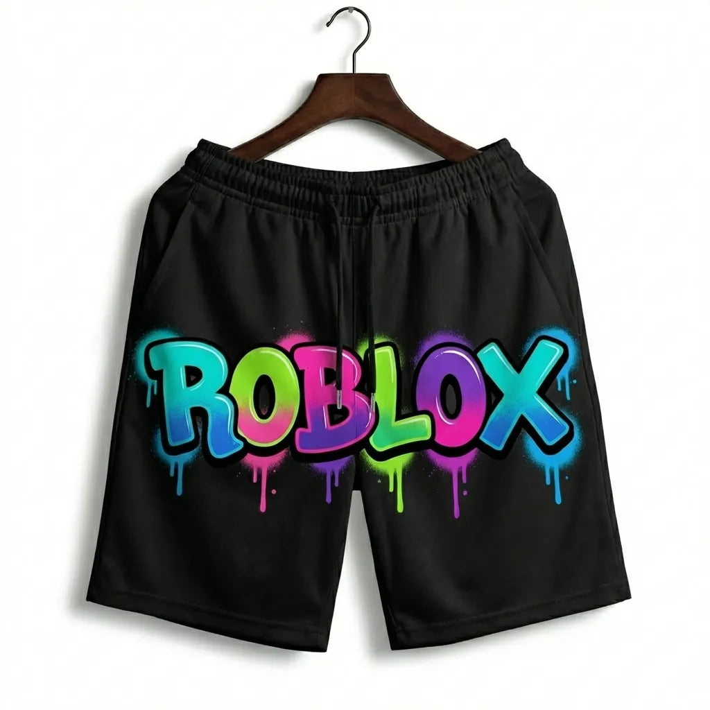 The "Roblox Legend" Gamer Oversized Tee & Shorts– Vibrant Colors Streetwear for Kids