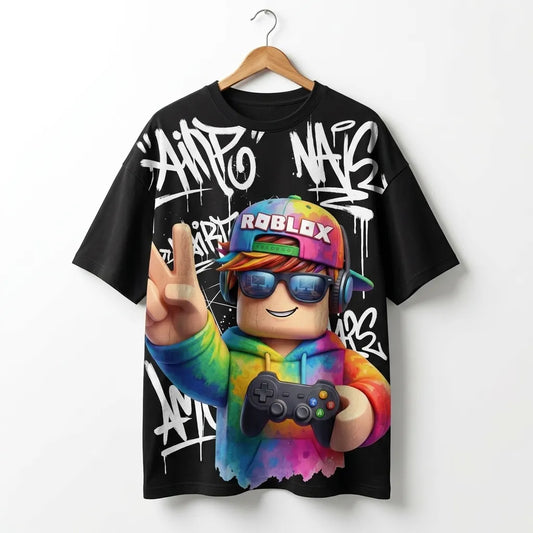 Marten Streetwear: "The Pixel Pro" Roblox-Inspired Urban Oversized Tee