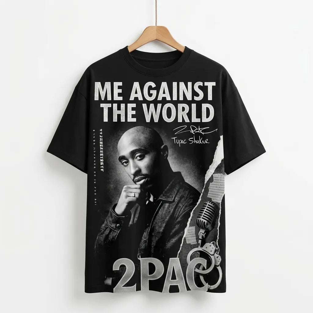 2PAC "Me Against The World" Premium Oversized Graphic Tee
