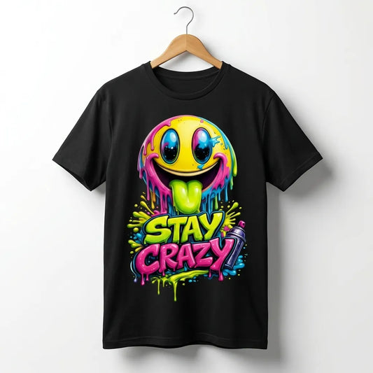 "STAY CRAZY" – Signature Oversized Drop Shoulder Tee