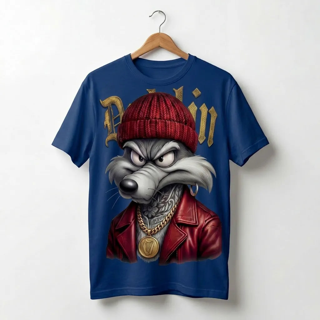 Dublin Fox Graphic T-Shirt for Boys – Oversized Streetwear Tee | Marten Streetwear