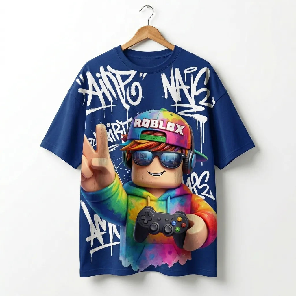 Marten Streetwear: "The Pixel Pro" Roblox-Inspired Urban Oversized Tee