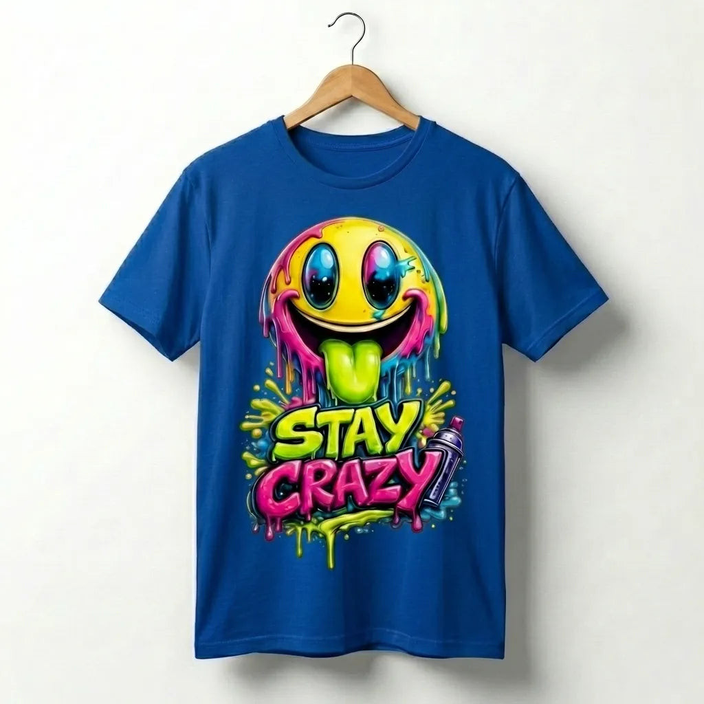"STAY CRAZY" – Signature Oversized Drop Shoulder Tee
