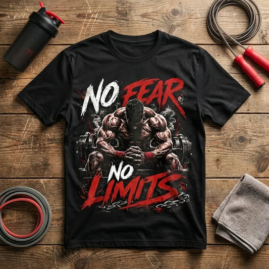 No Fear No Limits Oversized Streetwear T-Shirt – Premium Graphic Gym Tee
