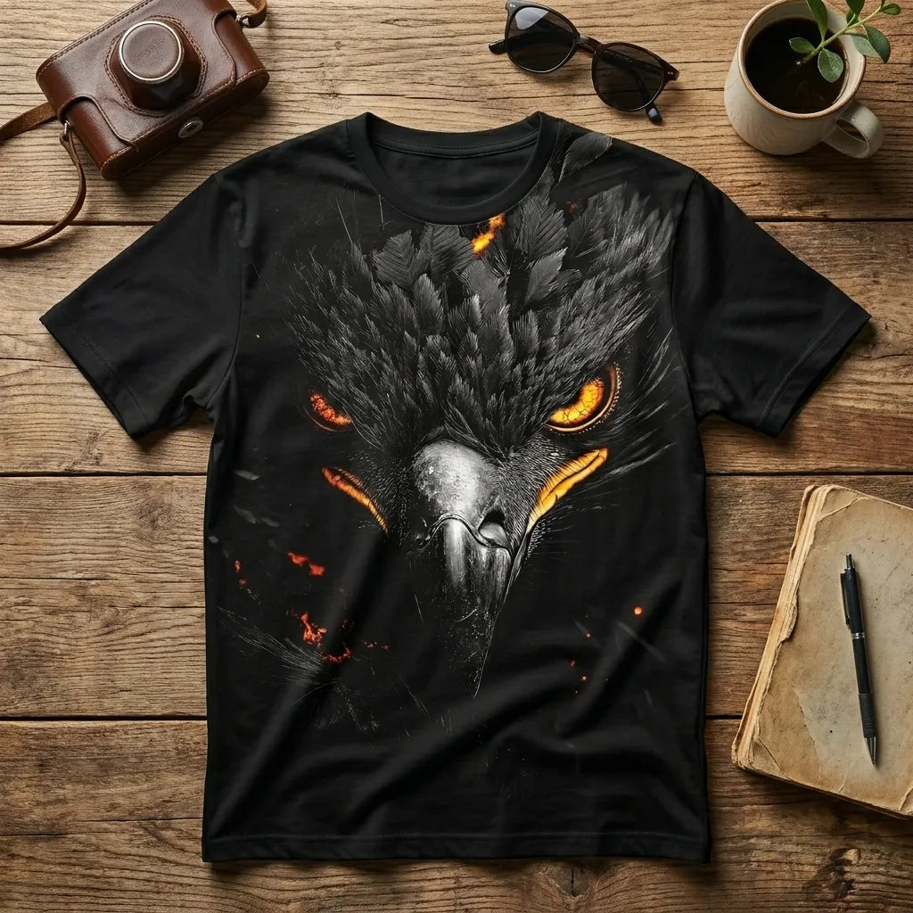 Marten Streetwear "Obsidian Shaheen" Oversized Graphic Tee – Premium Heavyweight Black