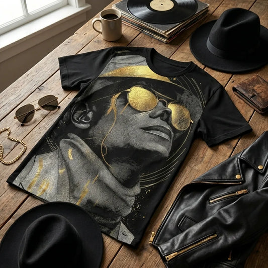 The King" MJ Golden Portrait Oversized Tee