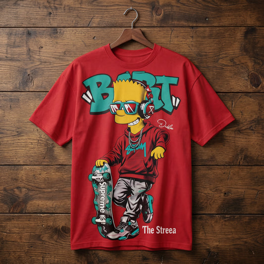 Retro Hype: Bart Drop-Shoulder Red Tee