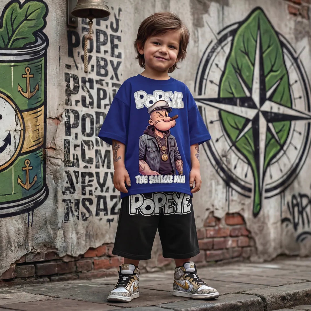 Popeye 'The Sailor Man ' Graphic Tee & Shorts for Kids