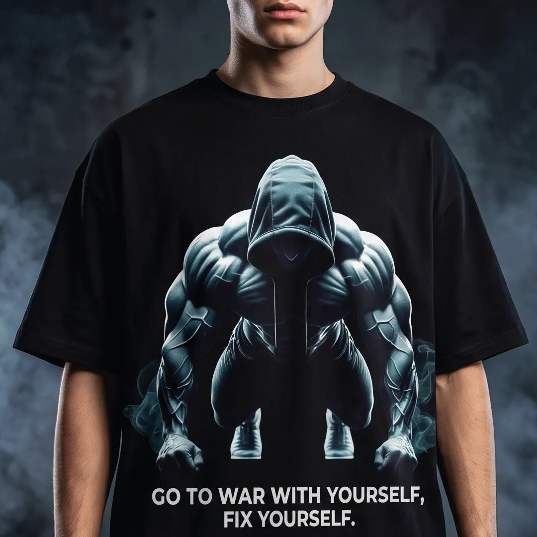 Go To War With Yourself – Premium Oversized Gym & Streetwear T-Shirt