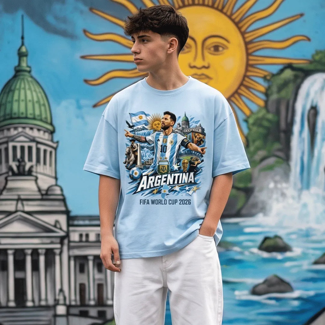 Argentina Football Graphic Oversized T-Shirt | Marten Streetwear Pakistan