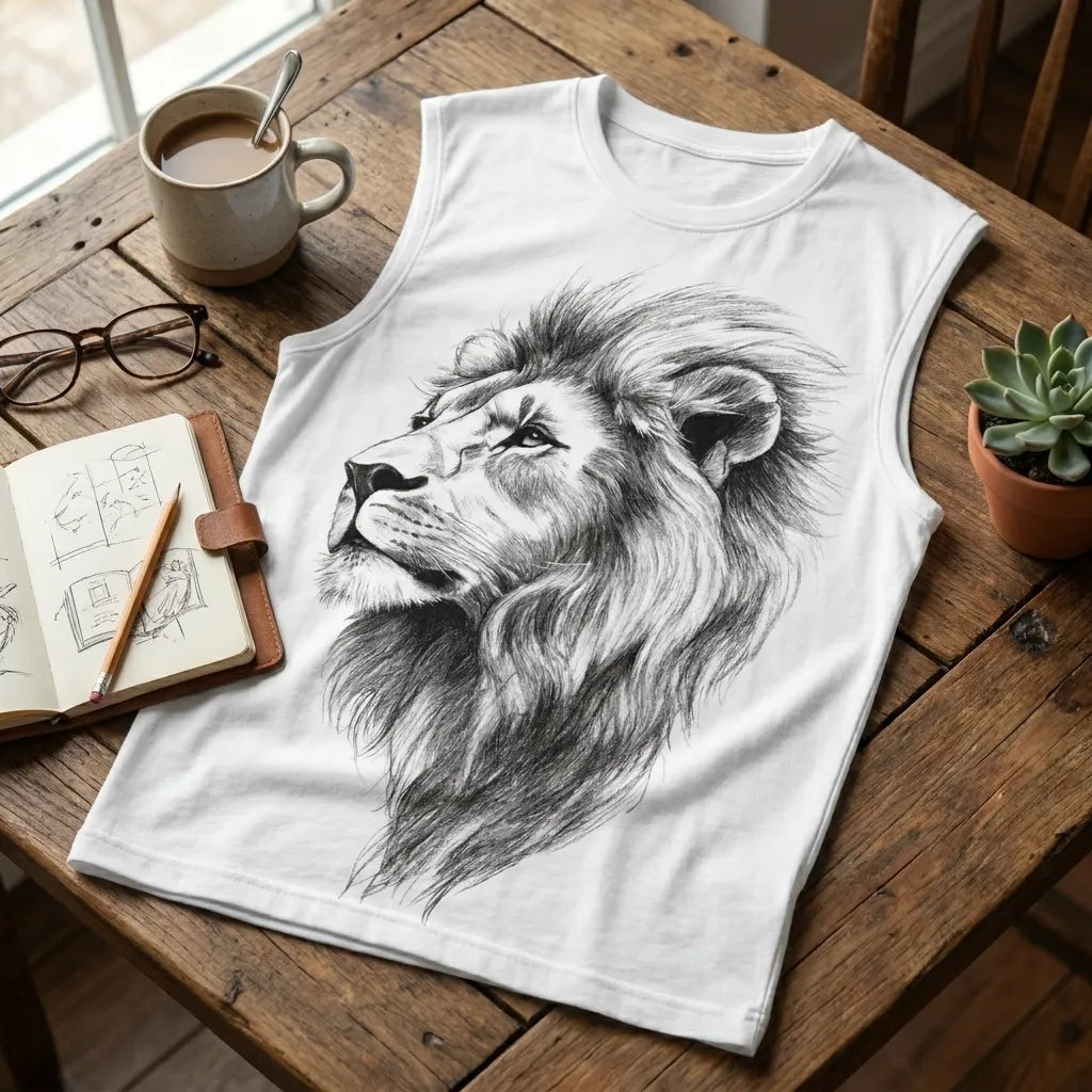 Lion Legacy Oversized Streetwear Sleeveless T-Shirt