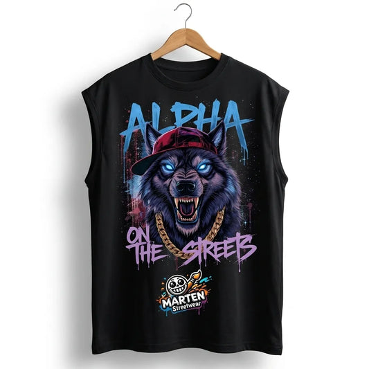 Alpha On The Streets Oversized Graphic Sleeveless T-Shirt
