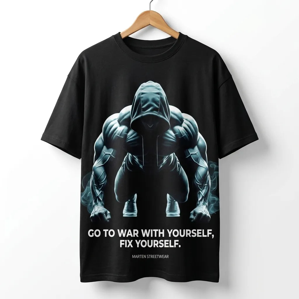 Go To War With Yourself – Premium Oversized Gym & Streetwear T-Shirt
