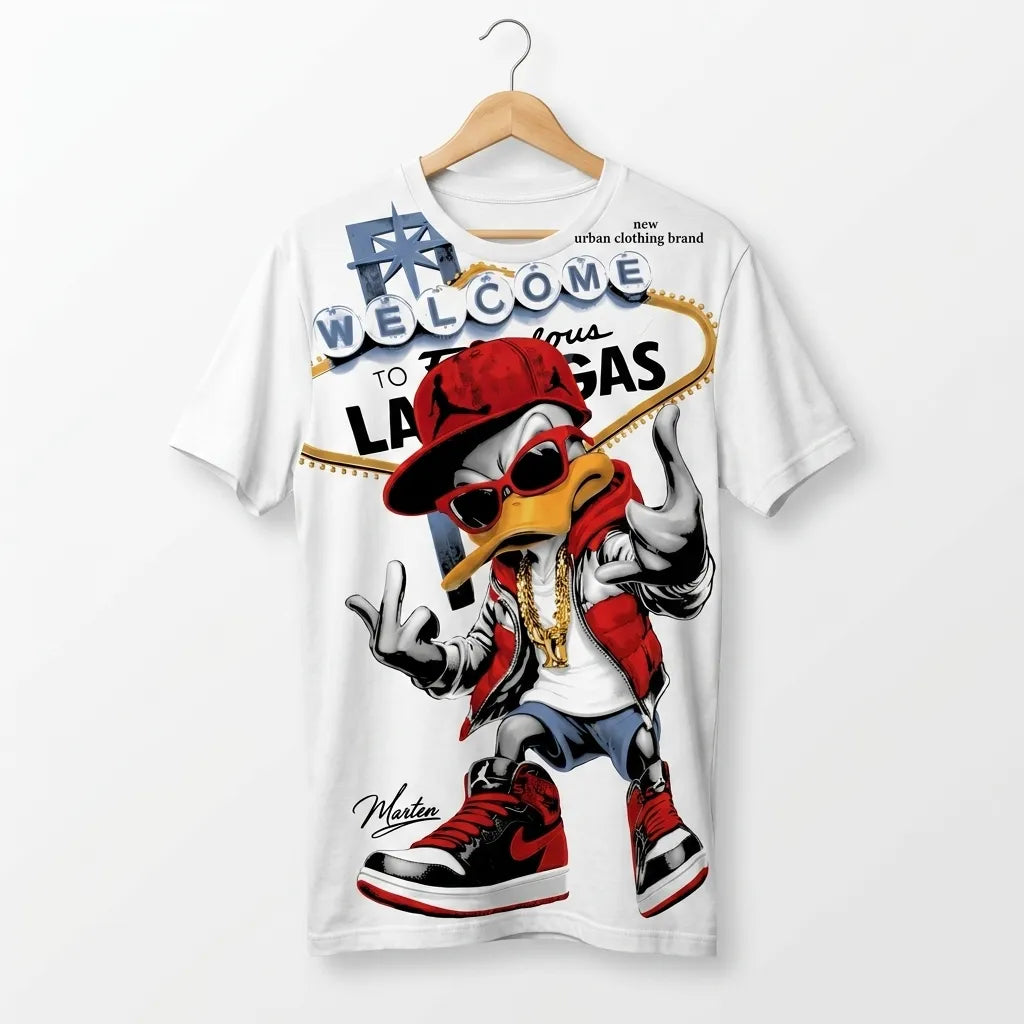 Buy Streetwear Graphic Tees in Pakistan | Marten Streetwear "Vegas Duck"