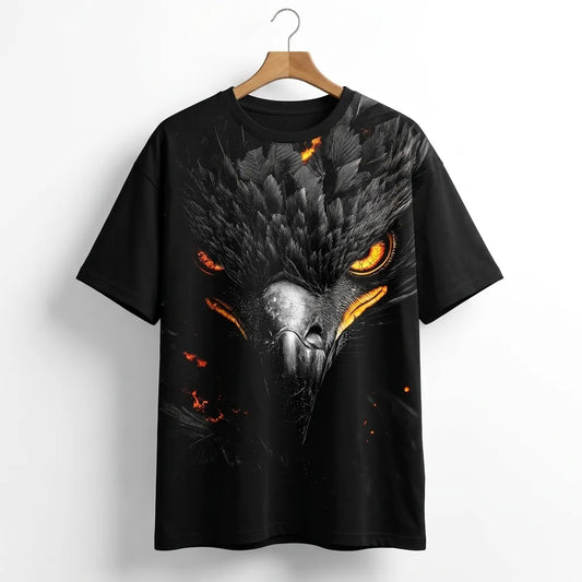 Marten Streetwear "Obsidian Shaheen" Oversized Graphic Tee – Premium Heavyweight Black