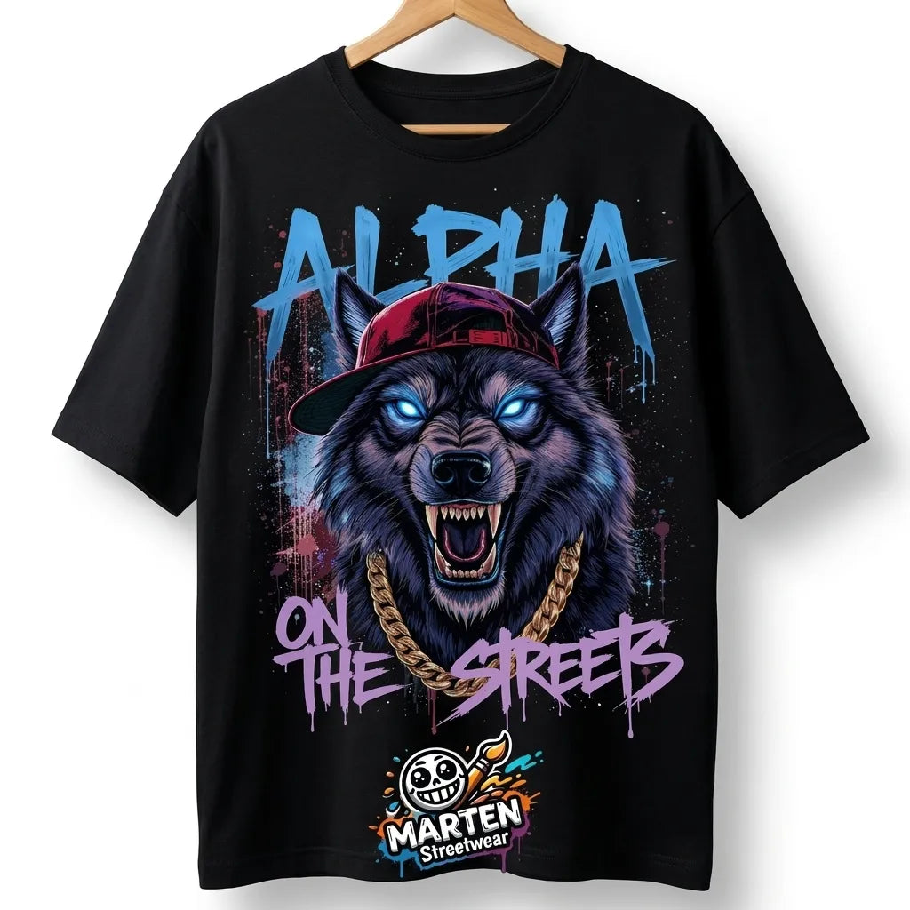 Alpha On The Streets Oversized Graphic T-Shirt