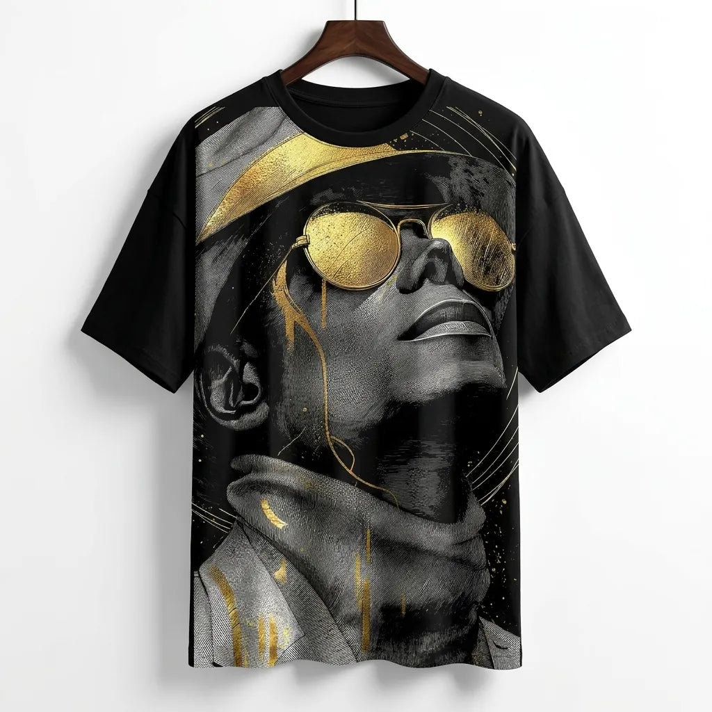 The King" MJ Golden Portrait Oversized Tee