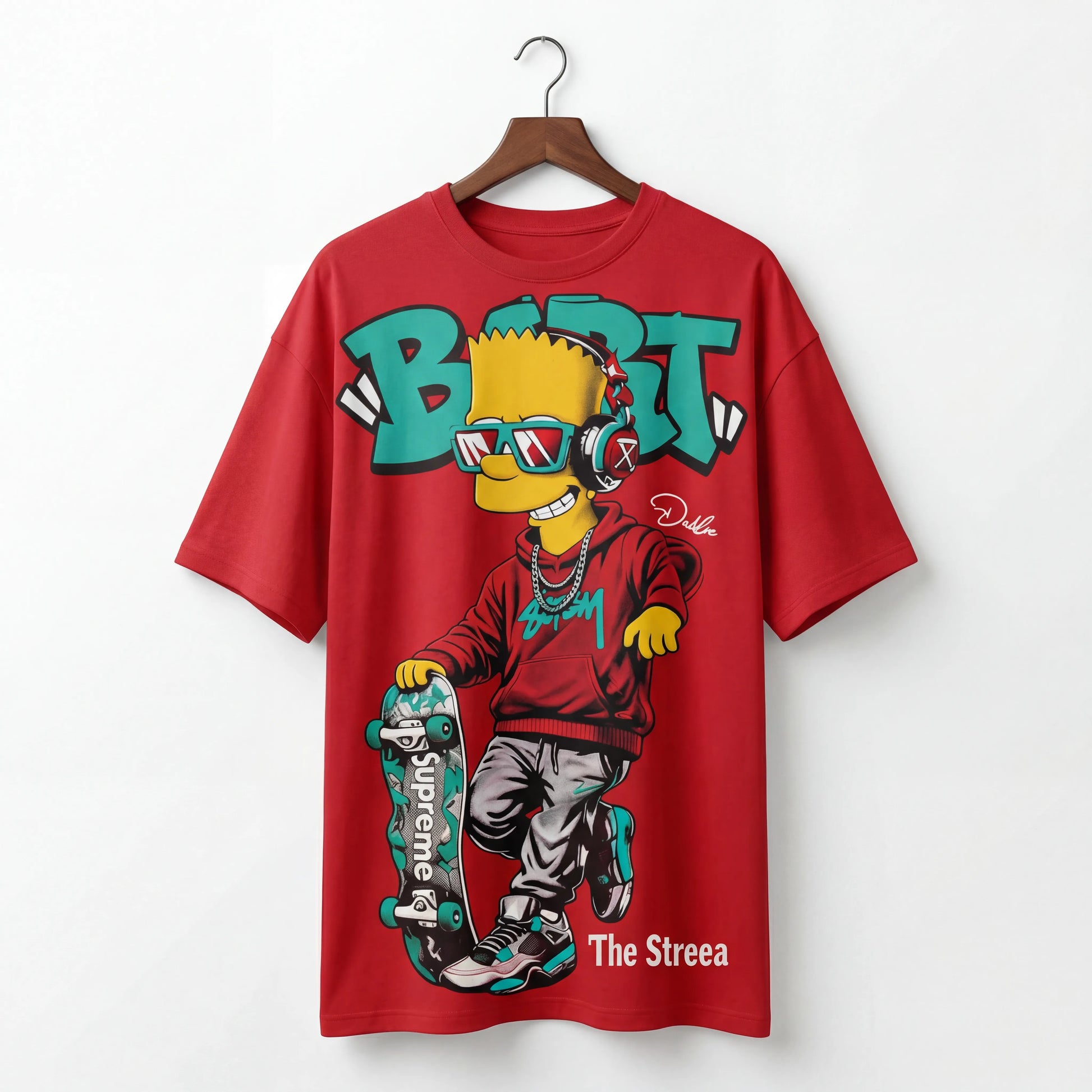Retro Hype: Bart Drop-Shoulder Red Tee
