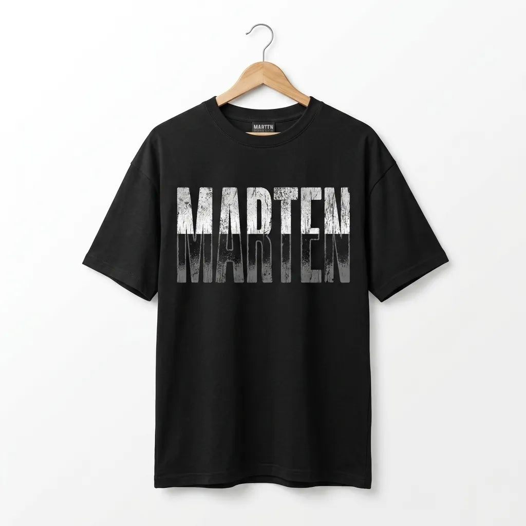 "POWER" Oversized Heavyweight Tee – Onyx Black | Marten Streetwear Pakistan