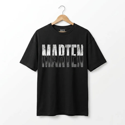 "POWER" Oversized Heavyweight Tee – Onyx Black | Marten Streetwear Pakistan