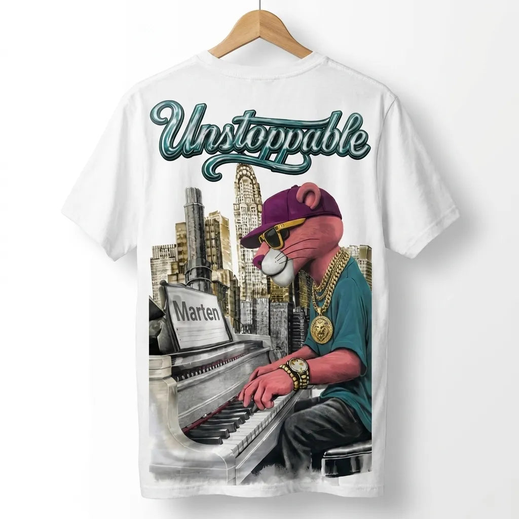 Marten "Unstoppable" Piano Panther Graphic Tee – Premium Streetwear