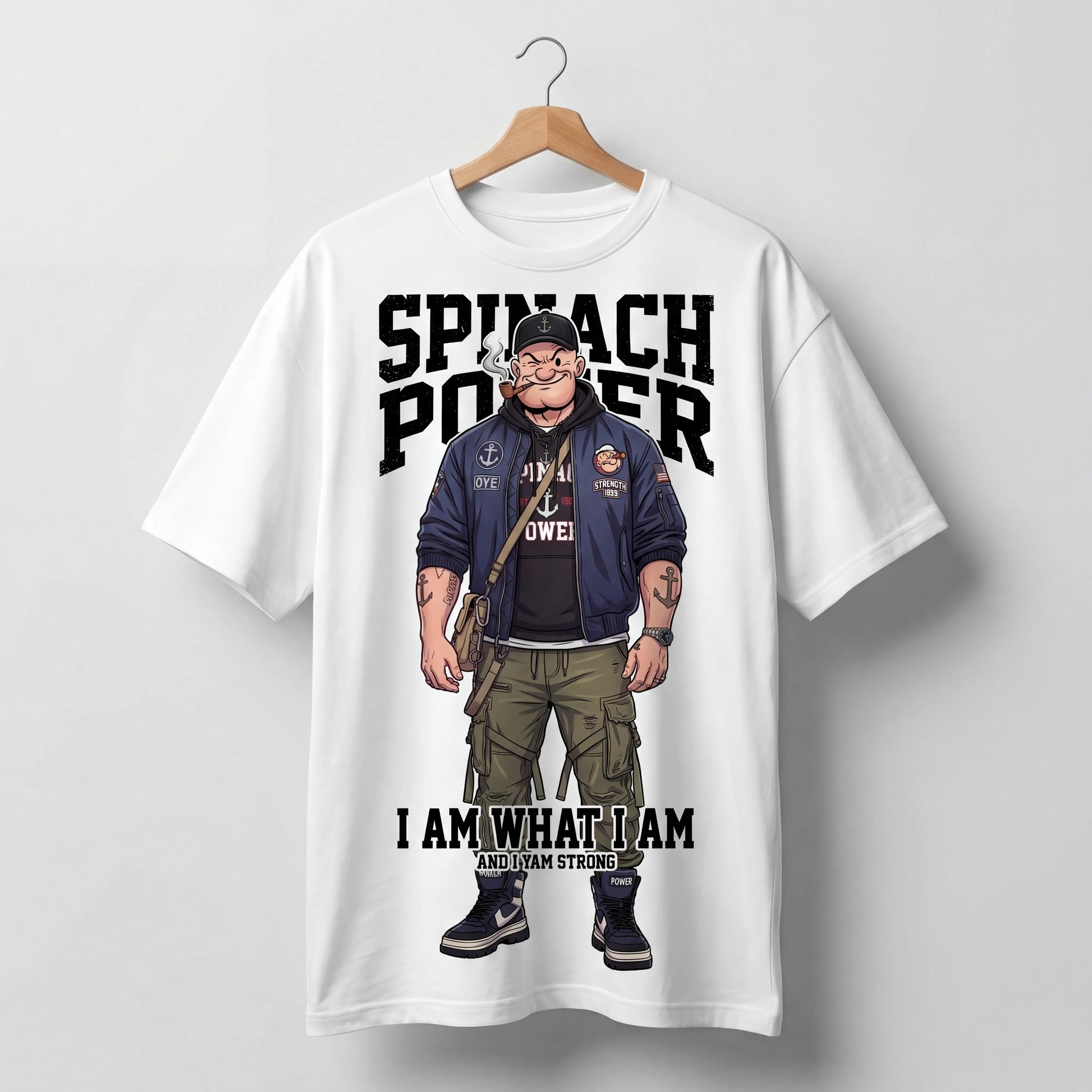 Popeye 'Spinach Power' Oversized Graphic Tee