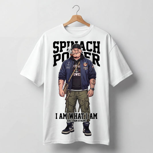 Popeye 'Spinach Power' Oversized Graphic Tee